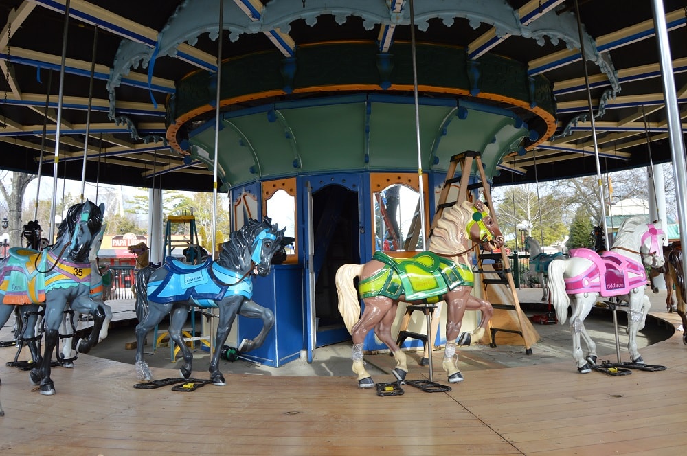 The Grand Carousel ride in the Planet Snoopy area of Carowinds. 