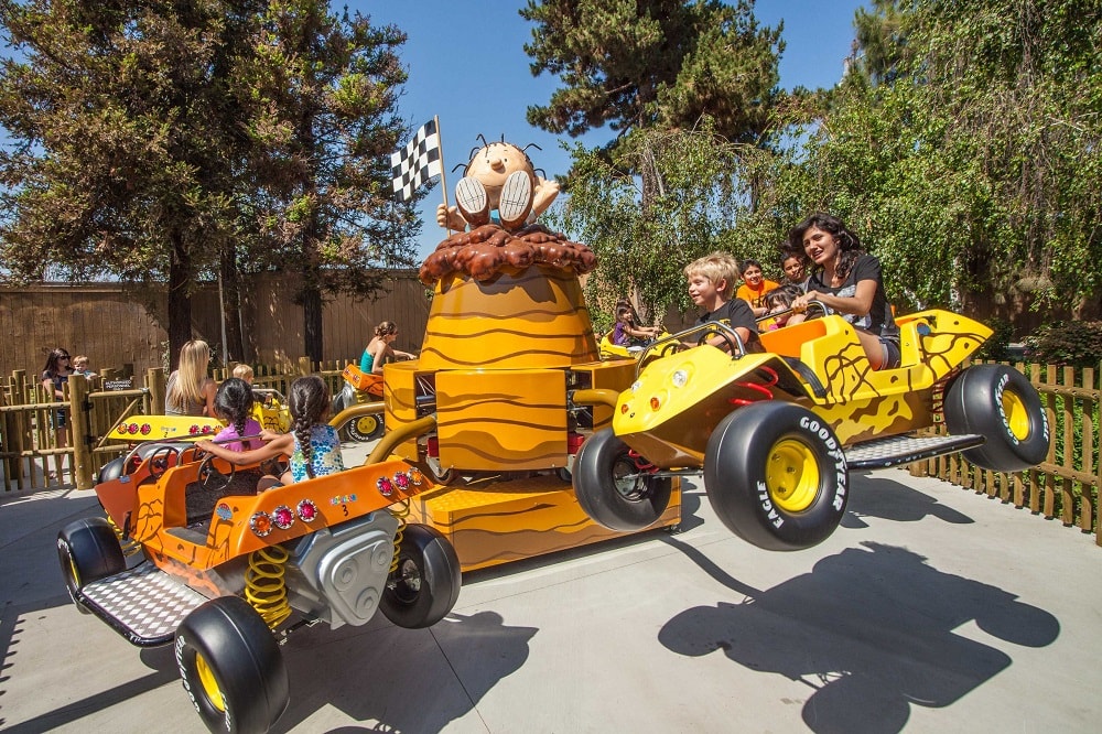 Pig Pen's Mud Buggies ride in the Planet Snoopy area of Carowinds. 