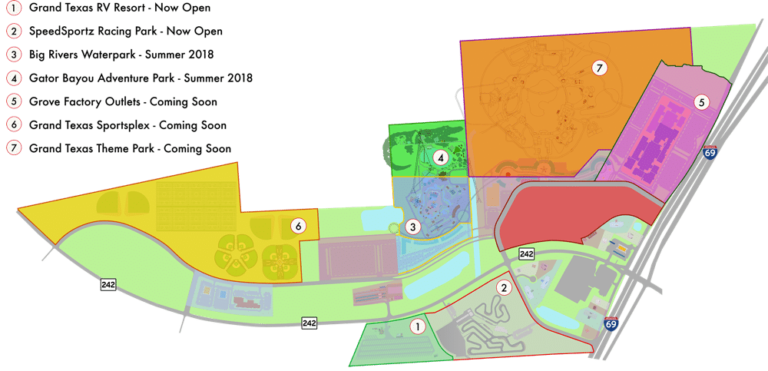 Grand Texas Sports and Entertainment District map.