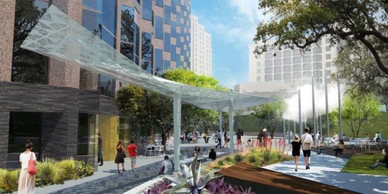 cloudscape water feature cloward h2o austin texas wins uli impact award