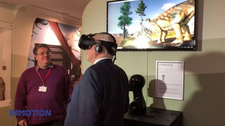 david attenborough in vr goggles dinosaur York Museum immotion group