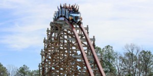 Twisted timbers hybrid coaster at Kings Dominion designed by Rocky Mountain Construction