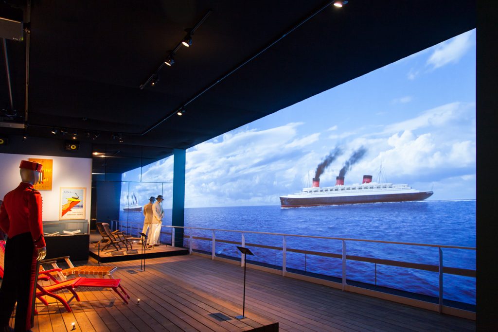 Sysco Productions audiovisual installation for the V&A's exhibition 'Ocean Liners: Speed & Style'