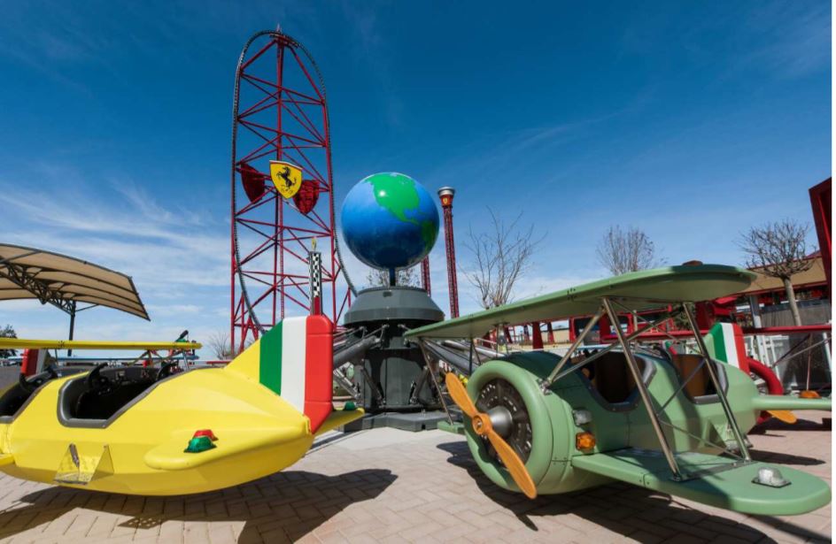 Junior Red Force roller coaster at the new Ferrari Land Kids' Area at PortAventura World. 