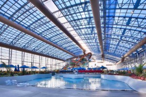 retractable roof at Epic Waters indoor waterpark texas