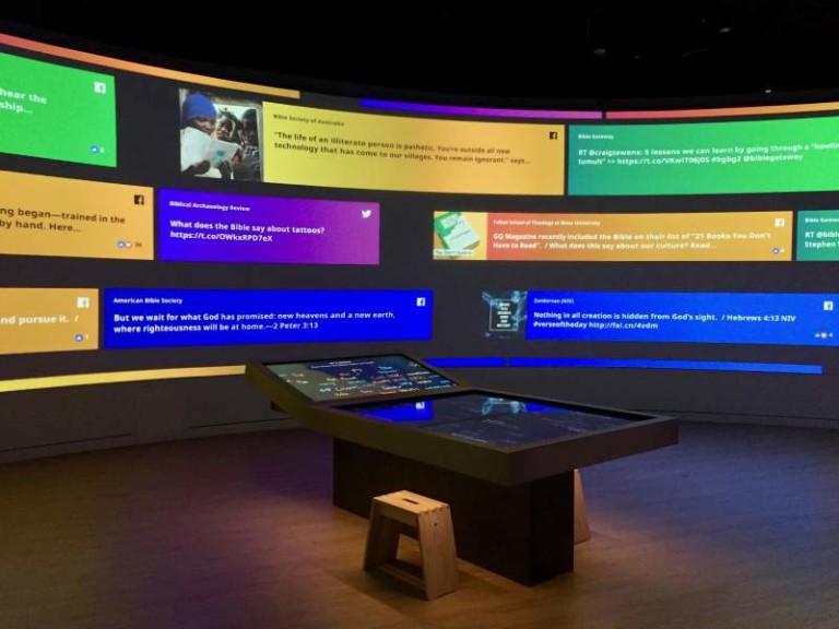 bible museum interactive display electrosonic