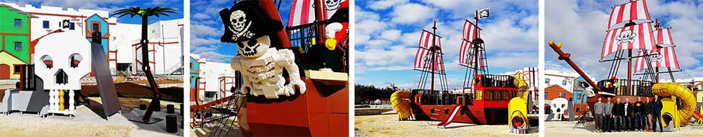 Lappset Creative design and supply Pirate Ship wooden themed playground for LEGOLAND