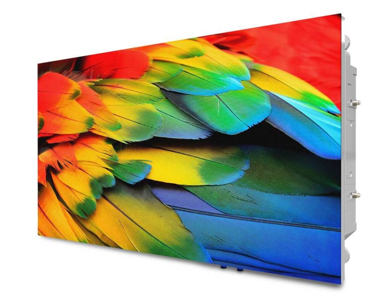 christie LED display showing colourful feathers at infocomm india