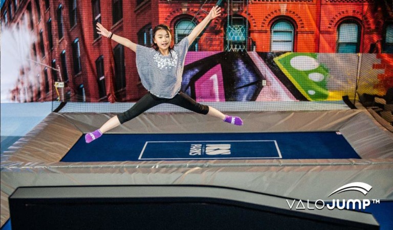 girl on ValoJump trampoline at Finland's SuperPark