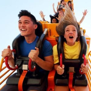 accesso, riders on a roller coaster