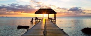 Digital Visitor, Mauritius bridge extending into the ocean