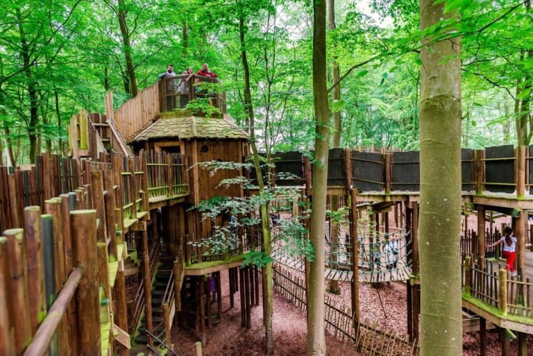 BeWILDerwood Treehouse Adventure guests on top of playground