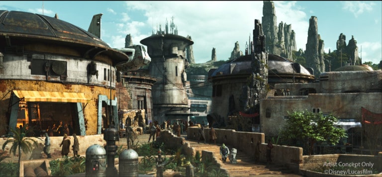 Galaxy's Edge interactive experiences story for star wars galaxys-edge-black-spire-outpost village