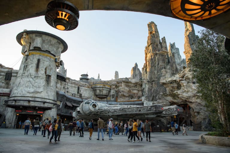 Star Wars: Galaxy’s Edge at Disneyland Park in Anaheim, California, and at Disney's Hollywood Studios in Lake Buena Vista, Florida, is Disney's largest single-themed land expansion ever at 14-acres each, transporting guests to Black Spire Outpost, a village on the planet of Batuu. Guests will discover two signature attractions. Millennium Falcon: Smugglers Run (pictured), available opening day, and Star Wars: Rise of the Resistance, opening later this year. (Todd Wawrychuk/Disney Parks)