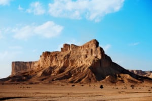 Mountain at the site of the Qiddiya giga-project