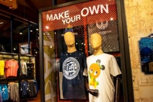 Manequins showing personalised apparel from Walt Disney World MADE