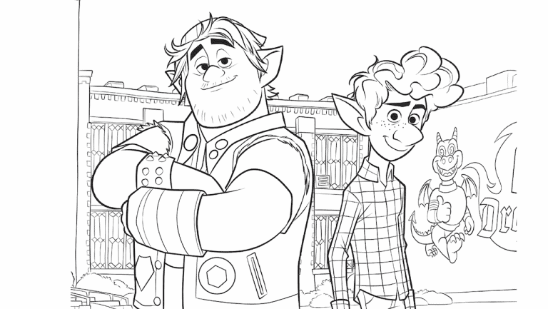 Pixar colouring page Disney magic moment