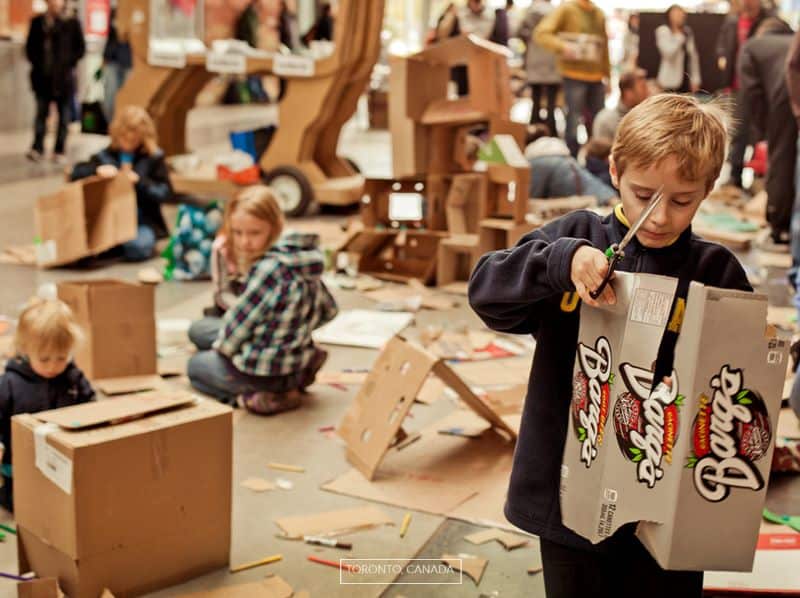 Kids at previous Cardboard Challenge