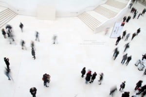 crowd in gallery