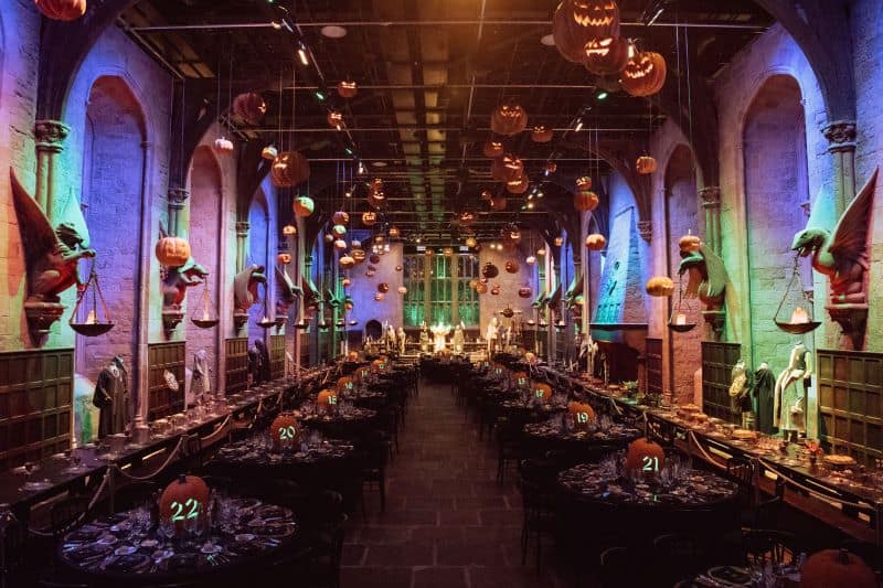 Hogwarts Great Hall set up for after hours dining experience food attractions