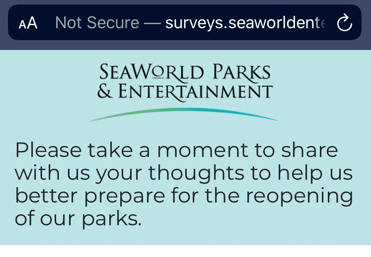 SeaWorld survey reopening