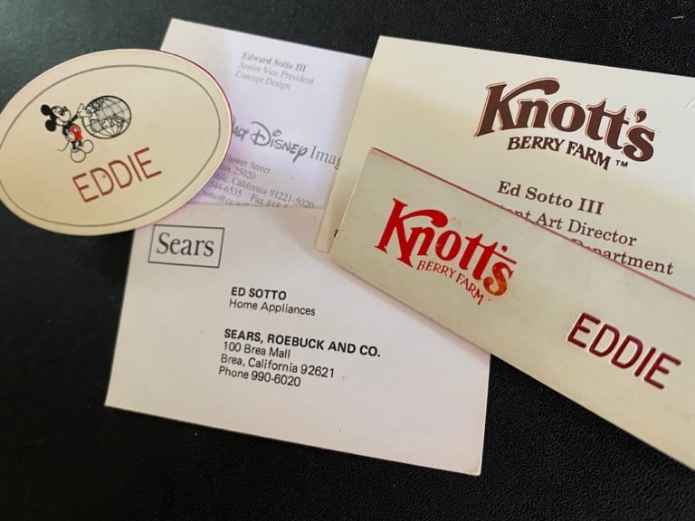 Business cards eddie sotto attractions recruitment