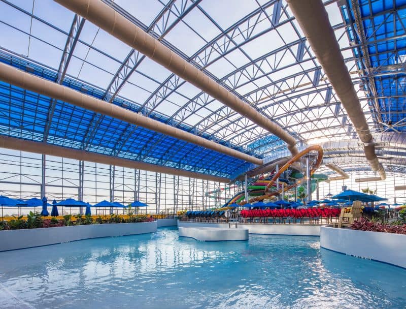 OpenAire roof over waterpark