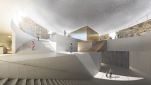 Interior rendering of new expansion for National Museum of Finland