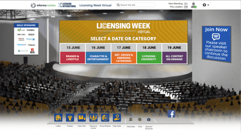 Screenshot of licensing week virtual