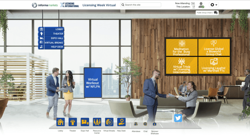 scrrenshot of licensing week virtual event
