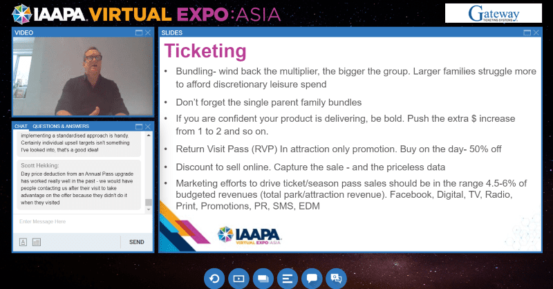 IAAPA virtual expo asia screenshot ticketing session