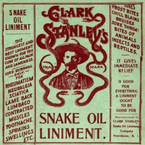 Snake Oil poster COVID tests