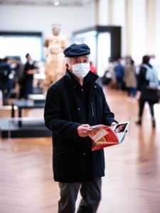 Man at Tokyo National Museum in mask