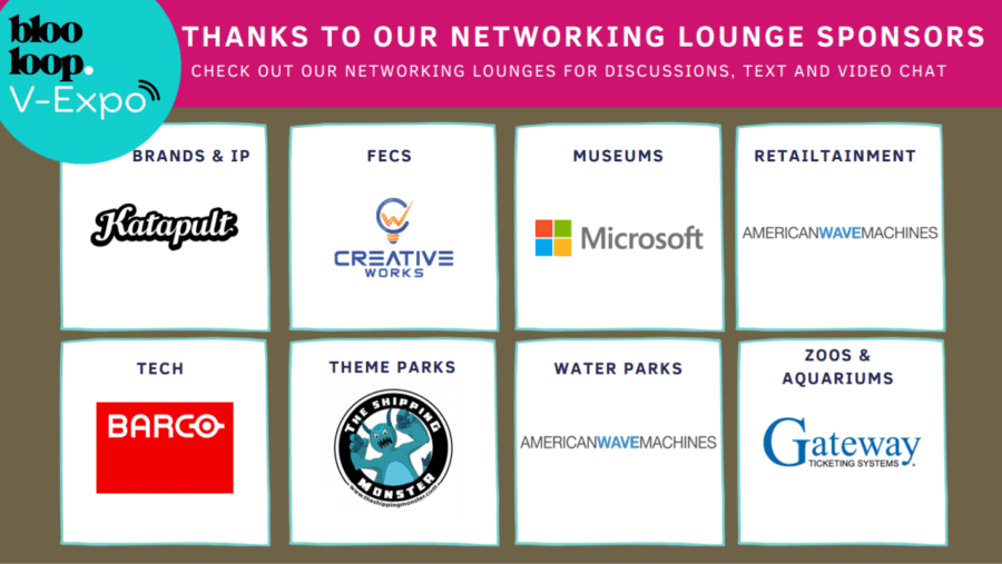 blooloop v-expo networking lounges sponsors