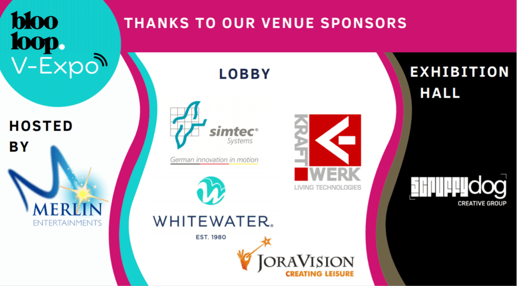 list of sponsors for blooloop v-expo