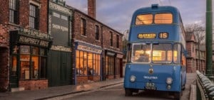 Bus and shops at Black Country Living Museum