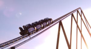 Render of Falcons Flight ride at Six Flags Qiddiya Intamin ride