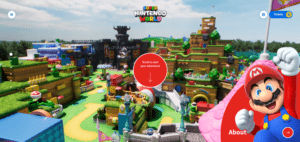 Screenshot of Super Nintendo World website