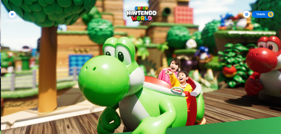 Screenshot of Yoshi's ride vehicle from Super Nintendo World website