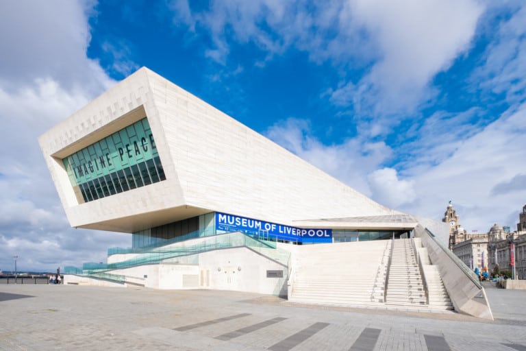 Uk museums reopening museum of liverpool on a sunny day