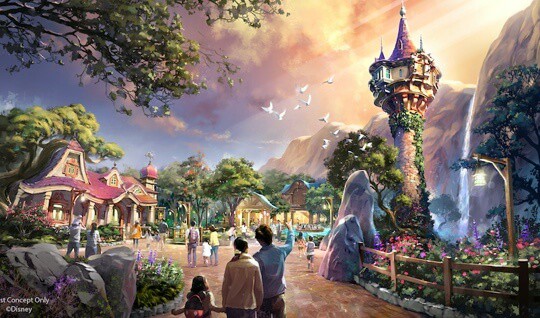 Rendering of Tangled land for Disneyland Resort