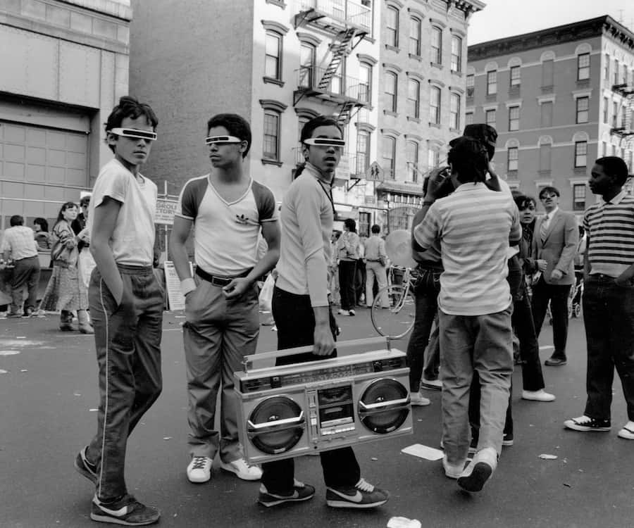 Morris Engle Boys with Boom Box, 14th Street, 1983 Gelatin silver print MCNY