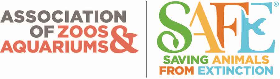 Association of Zoos & Aquariums logo with SAFE (saving animals from extinction) logo