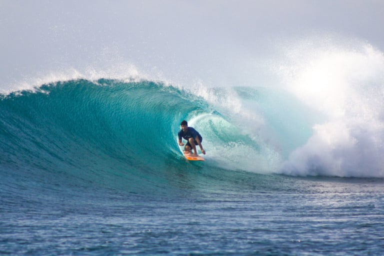 Baptiste Caulonque surfing