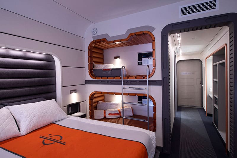 Star Wars galactic starcruiser themed hotel room