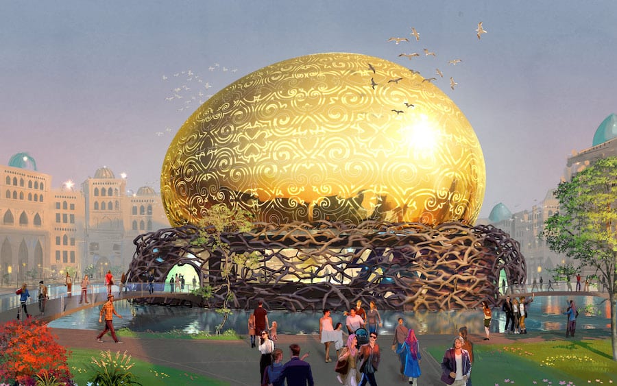 Rendering of the Karavan Saray flying theather dome