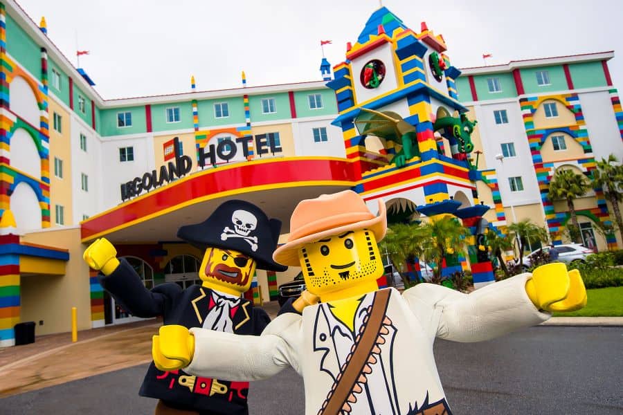 LEGO figures outside LEGOLAND New York hotel