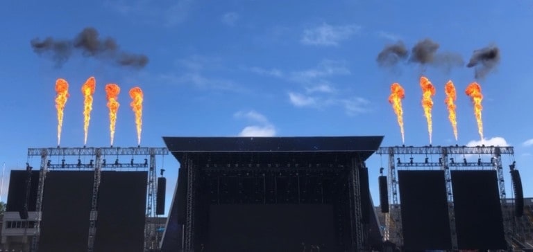 Flame systems testing in Ireland for Westlife European Tour