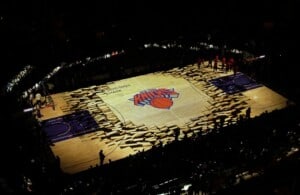 Knicks projection mapping batwin + robin