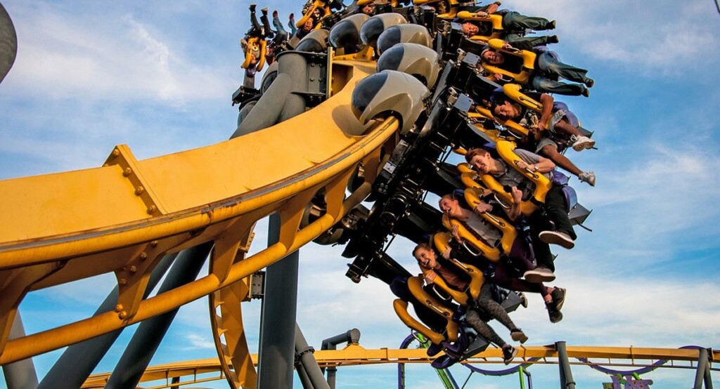 six flags over texas batman ride Six Flags Cedar Fair merger